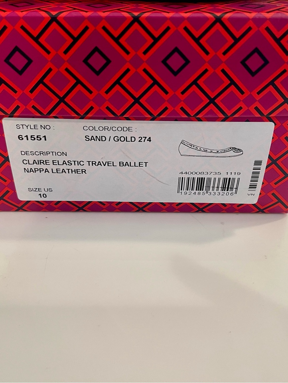 Tory Burch “Claire” Leather Logo Ballet Flats - Picture 9 of 9